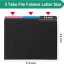 18-Pack Black File Folders,Letter Size Colored File Folders,1/3 Cut Tab,Office Home School for Documents Files Paper