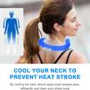 Neck Cooling Tube 2 Pack, Reusable PCM Ice Ring with Insulated Bag, Wearable Cooling Collar, No Battery, Freezes Below 64F, for Outdoor Work, Sports, Travel & Hot Flashes Navy Blue