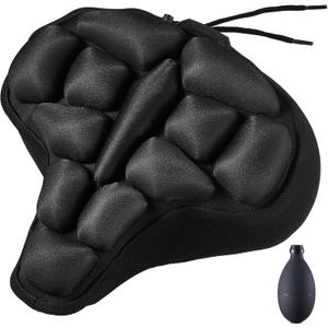 DAWAY F1 3D Inflatable Air Bike Seat Cushion Cover  Large, Wide Bike Saddle Cover, Shock-Absorbing & Breathable Adjustable Comfort Pad for Peloton, Indoor, Road, Mountain, Outdoor Bikes & Commuting