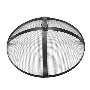 Fire Pit Spark Screen Round 20", Reinforced Heavy Duty Steel Metal Cover, Outdoor Firepit Lid, Easy-Opening Top Screen Covers Round with Ring Handle for Outdoor Patio Fire Pits Backyard