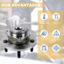 515072 Pair 2 Front Wheel Hub & Bearing Assembly for 2002-2008 Dodge Ram 1500 w/ 2-Wheel ABS