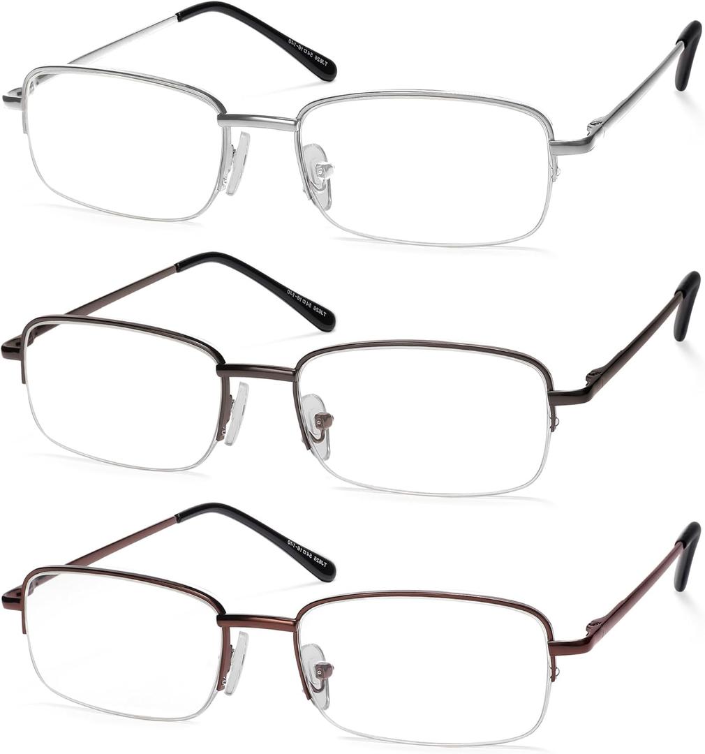 NOVIVON Pack Reading Glasses Men/Women, Eyeglasses, Blue Light Readers for Men/Women, Computer Eye Glasses, Cheaters
 3 Pack 2.5