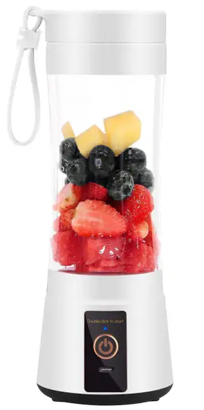 B Well Portable Rechargeable Personal Blender, White, Touch Control, USB Charging 13 Oz