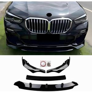 Glossy Black 4PS Front Lip Compatible with 2019-2024 BMW G05 X5 M Sport Spoiler Chin Front Bumper Lower Lip Splitter Spoiler
