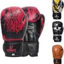 Ultimate Kids Boxing Gloves Youth Sparring & Training Punching Kickboxing Muay Thai Age 6-15 Child Training Gloves (4oz, Spider)