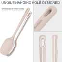 5 Pieces Silicone Spatula Set, Food Grade Rubber Spatula, Upgrade Strong Handle with Ergonomic Grip, Heat Resistant Up to 600F for Nonstick Cookware, Cooking Creamy White (Beige)