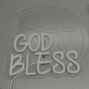 God Bless Neon Signs for Wall Decor, Neon LED Sign God Bless Baptism Decorations Primera Comunion God First Holy Communion Decorations for Baptism Party, 12.5" x 13.3"