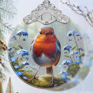 American Robin Stained Glass Orament - Christmas Ornament - Christmas Decorations for Tree - Holiday Present ldeas - Gift Exchange