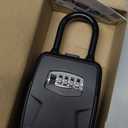 Key Lock Box Outdoor with Code, Large Key Lockbox for Keys Outside Portable Lock box for Keys, 4 Digit Combination Key Safe Storage, Waterproof Keybox Wall Mounted for Outdoor Home Garage Office (Black)