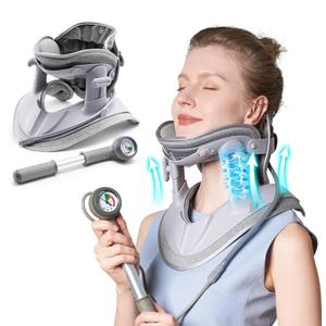 Cervical Neck Traction Device, Adjustable Cervical Traction Device with 3 Power Traction, 8 Airbag Support for Neck Pain Relief Neck Stretcher Air Pump Neck Brace