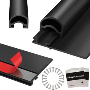 Combo RV Slide Out Seal Kit Replace 018-312-EKD & 018-341 EK,1' * 15/16" * 35' D-Seal Wiper & 1/2' * 2.75" * 35 Travel Trailer Weather Stripping Clip Base,Black Rubbers for Camper Slideout System