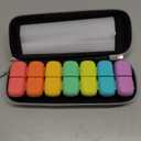 Weekly Pill Organizer, 7 Day Travel Medicine Pill case with Moisture-Proof Silicone Lid, Large AM PM Daily Pill Organizer 2 Times a Day for Vitamins & Supplements, Secure Zipper Pill Box(Rainbow)