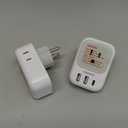 TESSAN 2 Pack Type E F Plug Adapter USB C, Germany France Power Adaptor with 3 USB Charger Ports, 4 AC Outlets Travel Plug for US to Europe EU Spain Iceland Korea Greece Russia German French