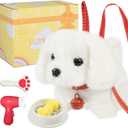 Plush Toys Walking Dog Toys That Can Walk, Bark and Wag Tail,Interactive Electronic Pet Toys Puppy with Leash,Easter Christmas Birthday Gift for Toddlers Kids
