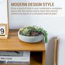 MyGift 8 Inch Round Modern Artificial Succulent Arrangement Potted in Gray Concrete Plant Bowl, Assorted Faux Mini Succulents in a Decorative Planter Pot (Grey)