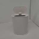 Anzoymx Bathroom Trash Cans White Stainless Steel Small Garbage Can with Pop up Lid, 1.8 Gallons Dog Proof Narrow Wastebasket, Slim Litter Trash Bins for Bedroom, Toilet, Office