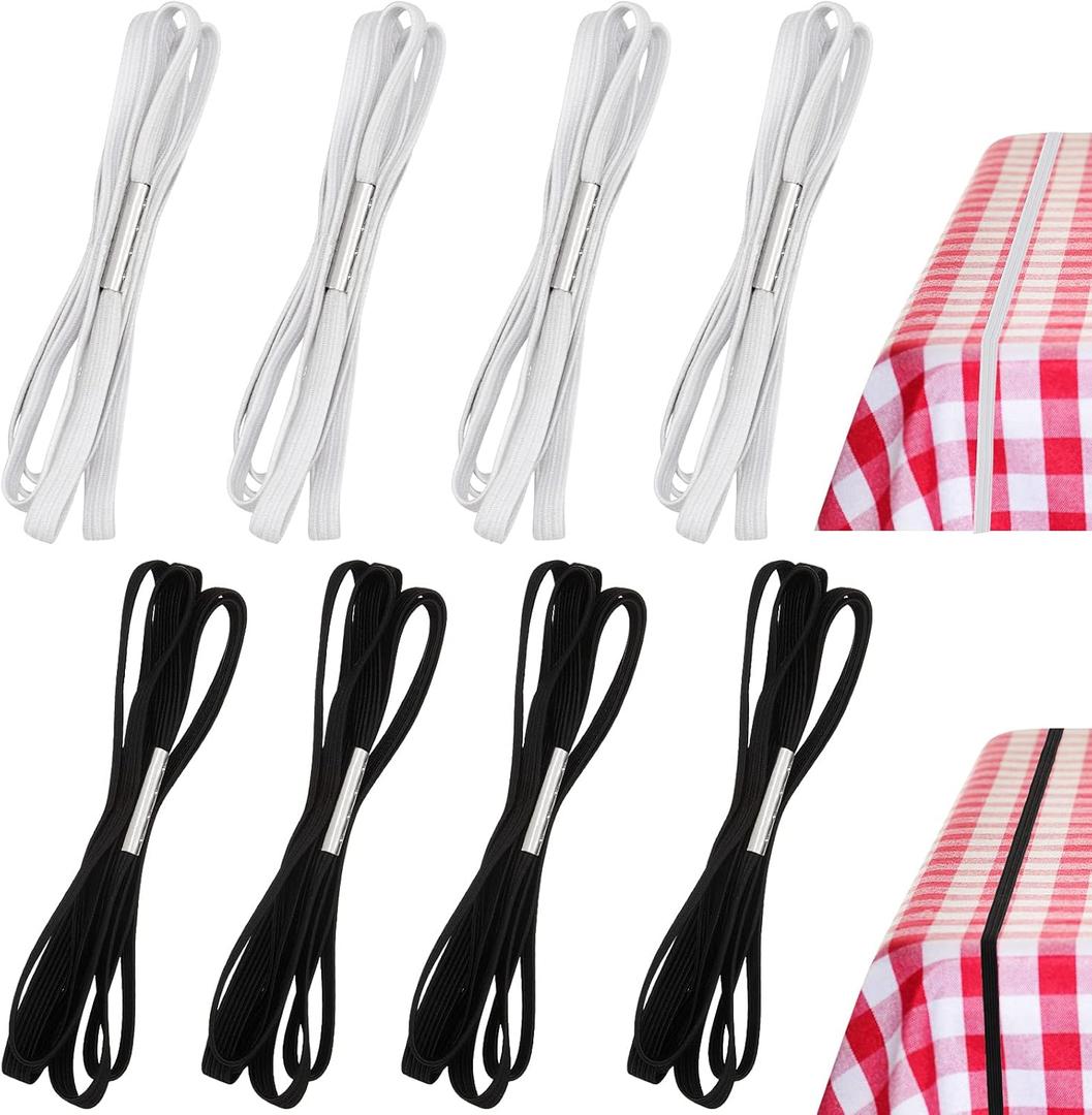 Riakrum Table Bungees Tablecloth Strap Band Tablecloth Bungee Cord to Hold Down Table Cloth for Outdoor Tables Kitchen Tables Picnic Camping Wedding Party (8 Pcs,Normal Size)