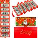 3 x Christmas Cash Gift Envelopes,Cash Gift Card Holders Xmas With 10 Slots, Christmas Money Holder for Men Women Girl Boy,Surprise Money Envelopes (Red)