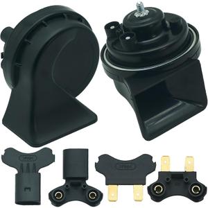 NEOGET Car Horns Compatible with Mercedes Benz, Multifunction 12V Loud Plug and Play Waterproof High Low 2 Tone Horn Kit (Replacement for Benz)