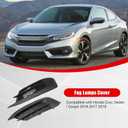FZJDSD 2PCS Front Bumper Fog Light Cover Assembly Compatible with Honda Civic Sedan/Coupe 2016 2017 2018 Fog Lamps Cover Replace 71103-TBA-A00 71108-TBA-A00