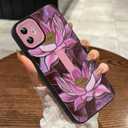 MOWIME Compatible with iPhone 11 Case with Finger Strap, Lotus Floral Shockproof Soft TPU Protective Cover for Women Girls, Slim Anti Scratch Case for iPhone 11 6.1 Inch, Pink