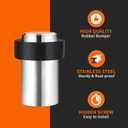 2PCS Stainless Steel Cylindrical Universal Door Stop, 1-3/4 Inch Brushed Finish Door Stopper with Rubber Bumper  Protects Walls from Door Knob Damage by TPOHH