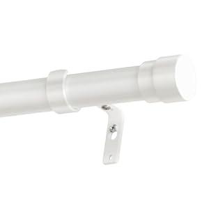 Heavy Duty Curtain Rods for Windows 16-121 Inches 1 Inch Diameter Adjustable Curtain Rod Modern Decorative Drapery Rods Easy Installation Telescoping Window Single Curtain Rod (White, 16-121")