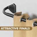 GXOACKJ Black Curtain Rods for Windows 48 to 84 inch, 5/8 inch Adjustable Wrap Around Blackout Curtain Rods for Bedroom & Outdoor
