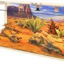 PROLEE Bearded Dragon Tank, Lizard Tank with Clear Tempered Glass Roof, Anti-Scratch Reptile Enclosure, Reptile Tank Built-in Light Fixtures with Switch (48X20X20inch,80 Gallons)