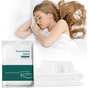 Disposable Bed Sheets for Travel 4 Piece Hotel Portable Sheet Quilt Cover Pillowcases for Business Trip Bedding Kit