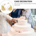 Veemoon 1 Pair Crown Swan Cake Topper Small Swan Figurine Bird Cake Decoration Creative Couple Statue Plastic Wedding Animal Ornament Gilded Bird Sculpture for Home Car Decor Party Celebrations