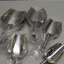 5 Pack 3/6/9/12/16 Ounce Stainless Steel Ice Scoop Set Metal Ice Scoop with Hanging Loop Kitchen Utility Scoops Set for Ices Cube/Coffee Bean/Popcorn/Dog Food