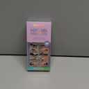 BTArtbox Press On Nails Almond - 3D Design Black Medium Press On Nails with Glue for Women, Opaque Soft Gel Glue On Nails in 15 Sizes - 30 Stick On Nails Kit, Gothic Chains