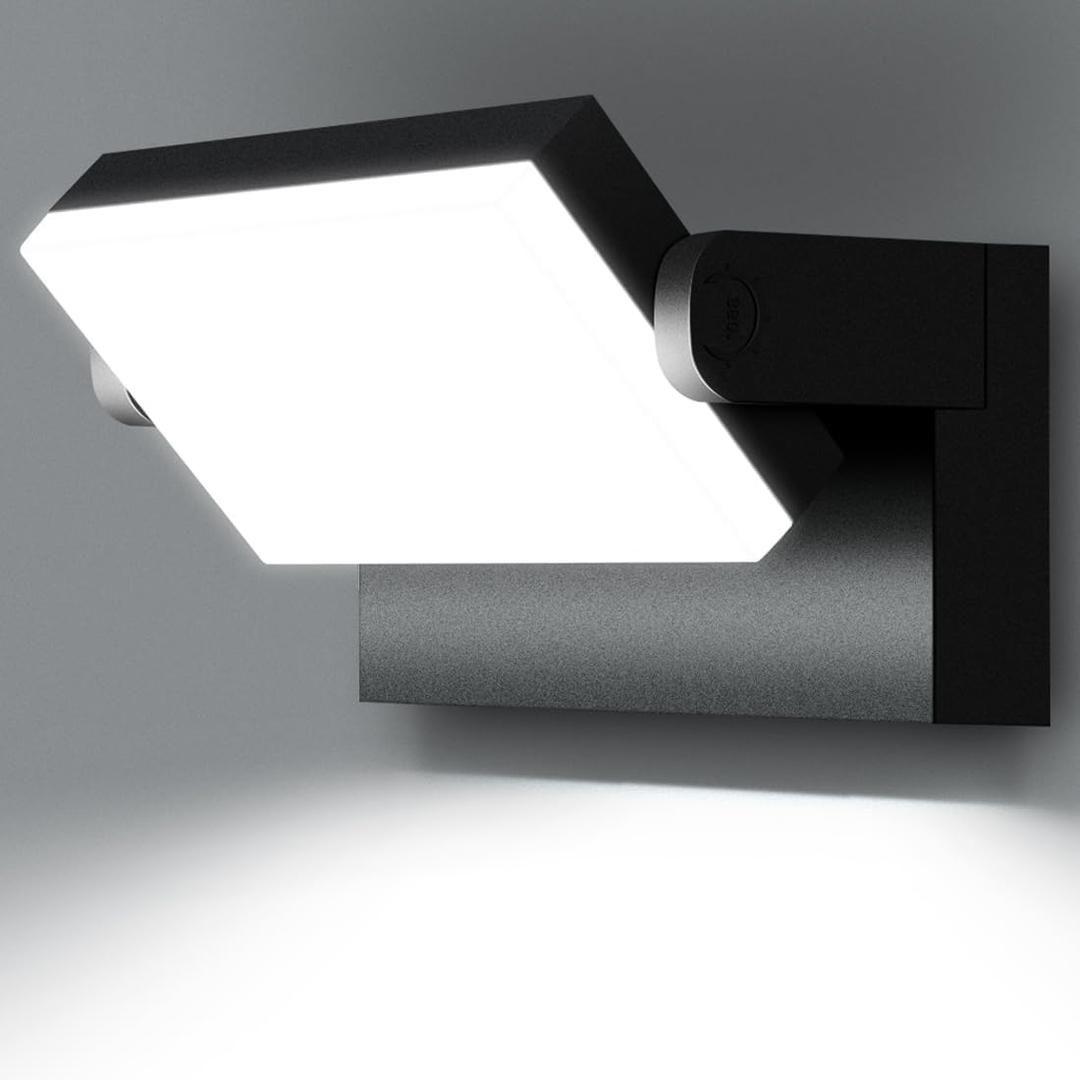 Juyace 60W LED Flood Lights Outdoor Wall Pack Light No photocell Lighting Fixtures for House 360° Rotational 6000lm 5000K IP65 Waterproof Modern Security Floodlights for Above Garagee