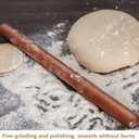 Aisoso French Rolling Pin, 17.7 Inches Wood Rolling Pin for Baking Extra Long Thickened, Classic Wooden Dough Roller for Fondant Pizza Pie Crust Cookie Pastry, Essential Kitchen Utensil, Brown