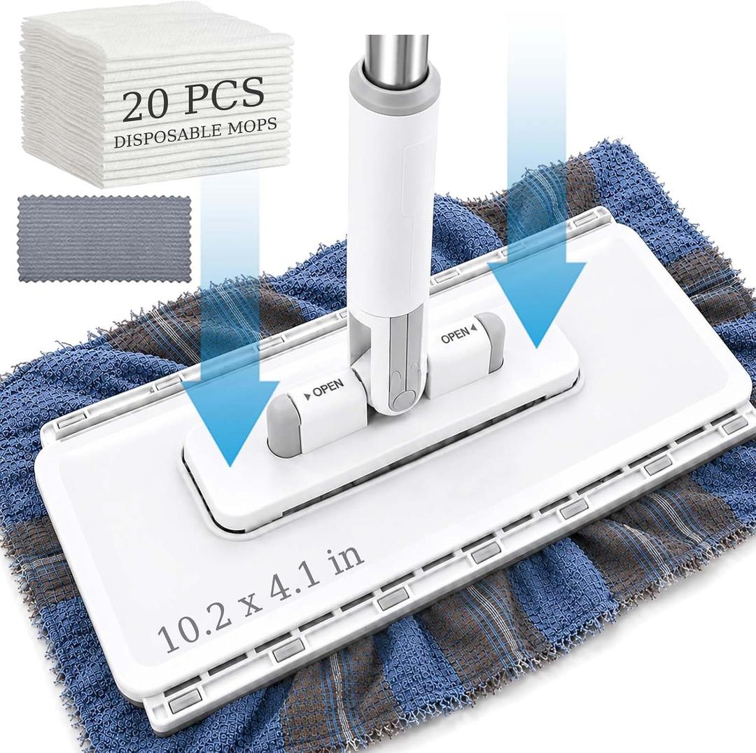 10.2x4.1x49.2 Hands Free Flat Mop, Auto Clamp & One-Click Release