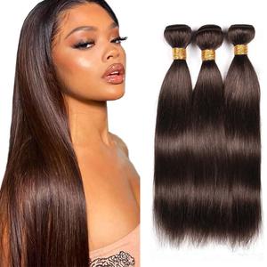 Color #4 Bundles Straight Bundles Human Hair Extensions 10A Brazilian Virgin Straight Chocolate Human Hair 3 Bundles 18 20 22 Inch