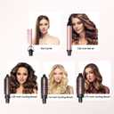 5 in 1 Curling Iron,Curling Wand Set and Thermal Brush Hair Tool,12 Temp Heating Setting Hot Comb,Interchangeable Ceramic Wand Curling Iron 110-240V