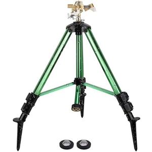 Sprinklers for Yard,Heavy-Duty Impact Sprinkler on Ground Plug Tripod Base, 360 Degree, 0-43 Feet Large Area Coverage Yard Sprinklers, Adjustable Height 16-37” Water Sprinkler for Lawn
