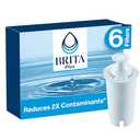 Brita Plus Water Filter, BPA-Free, High-Density Replacement Filter for Pitchers and Dispensers, Reduces 2x Contaminants*, Lasts Two Months or 40 Gallons, Includes 6 Filters