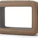 Aveniee Clear Makeup Bag for Women, Small Toiletry Travel Bag with Zipper, Portable Cosmetic Organizer Pouch for Skincare, Car Organizer Storage Bag for Essentials, Taupe,Medium Classic