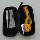 Rechargeable Electric Scissors, 4.2V Cardboard Cutter Electric with LED Light & Safety Lock, 3000mAh Battery & 2 SK5 Rotary Blades, Electric Box Cutter for Cardboard, Fabric, Leather, Plastic (Yellow)