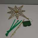 hogardeck Christmas Tree Topper, 11 Inches Lighted Gold Glittered 8-Point Star Tree Topper, 30 LED Sparkling Tree Toppers Christmas Decorations, Battery Powered Timer Xmas Treetop Star Decor