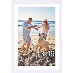 decorUhome 13x19 Picture Frame, Fits 11x17 Photos with Mat, White
