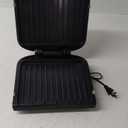 George Foreman 4-Serving Removable Plate Electric Grill and Panini Press, George Tough Non-Stick Coating, Drip Tray Catches Grease, Black