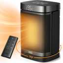 Dreo Space Heater, 1500W Portable Electric Heaters for Indoor Use, PTC Ceramic Heater for Office with Remote, Thermostat, 70Oscillation, 12H Timer, 5 Modes, Safe Quiet Room Heater for Bedroom (Standard, Black)