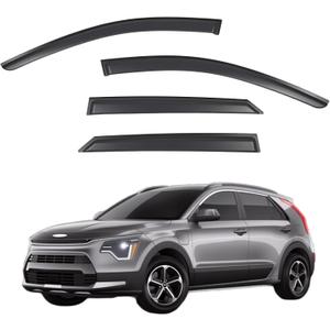 Window Visors Rain Guards fits 2023-2026 Kia NIRO, Out-Channel Side Window Wind Deflectors Vent Shades Accessories, Dark Smoke 4 Pcs, 2024 2025