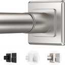 Brushed Nickel Tension Curtain Rod Adjustable Shower Curtain Rods 30-76 In Spring No Drilling or Screw Installation Shower Rod for Bathroom Shower Bar for Closet Kitchen with Brackets