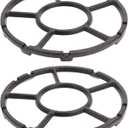 2 Pack Cast Iron Wok Ring for Gas Stove, Universal Non-Slip Wok Support Stand for 4 & 5 Claw Burner Grates, Moka Pot Reducer & Small Pot Grate Stand Replacement Accessories, Black