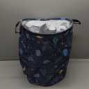 Storage Basket, Nursery Hamper Canvas Laundry Basket Foldable with Waterproof PE Coating Large Storage Baskets for Kids Boys and Girls, Office, Bedroom, Clothes,Toys（Colorful Space ）